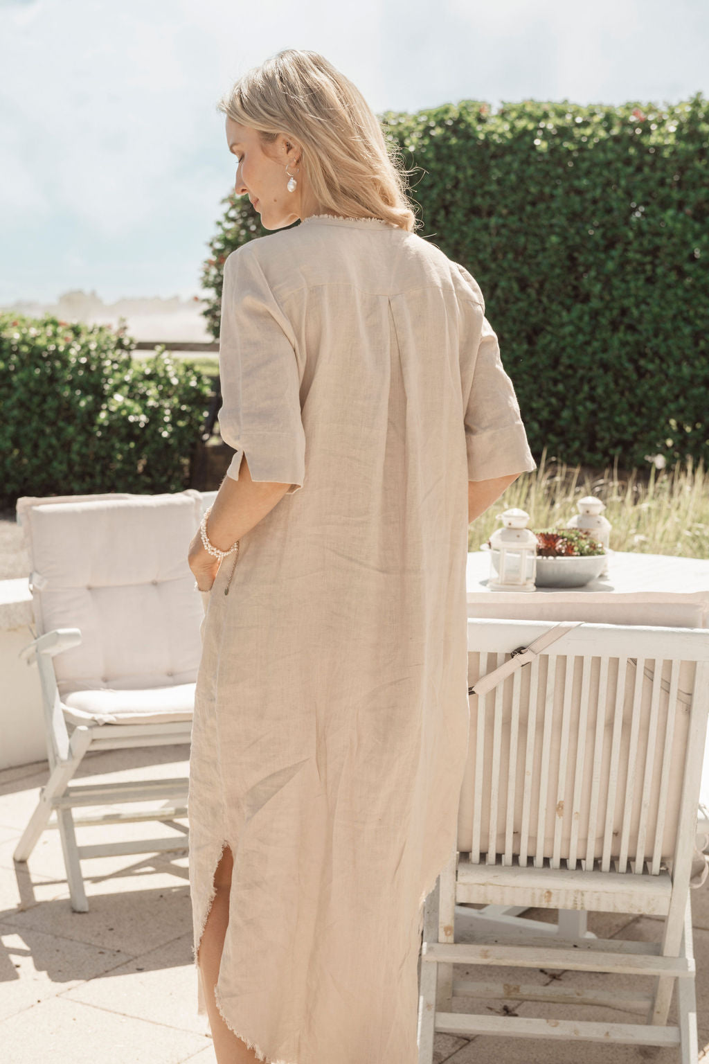 Pippa Linen Dress Stone