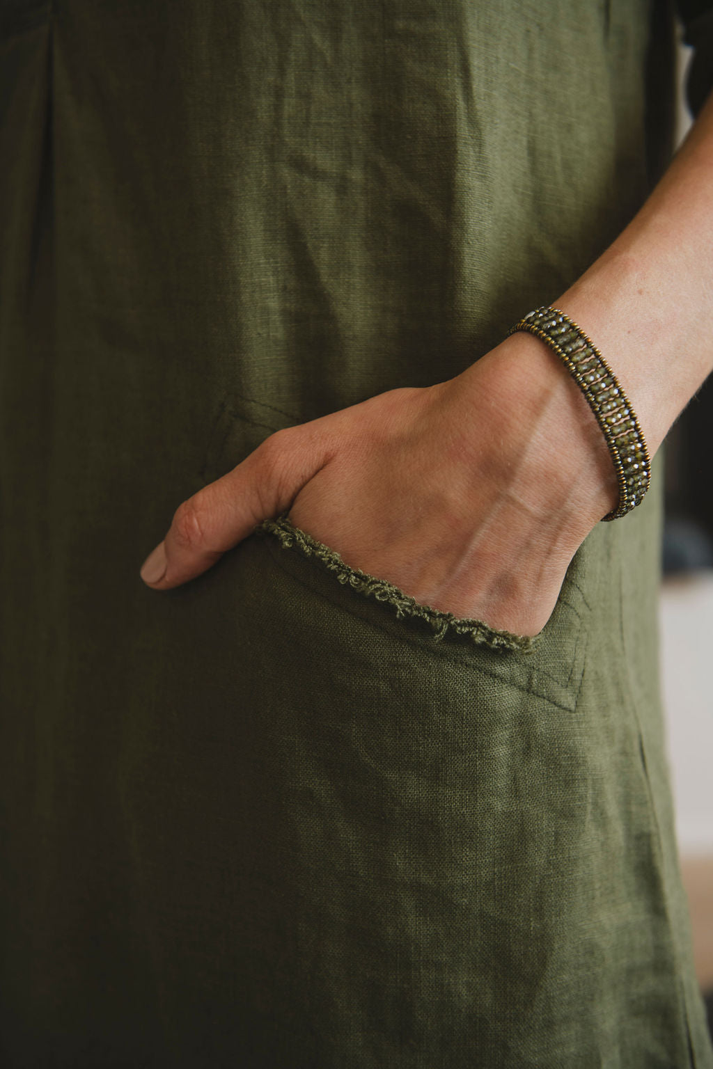 Pippa Linen Dress Green