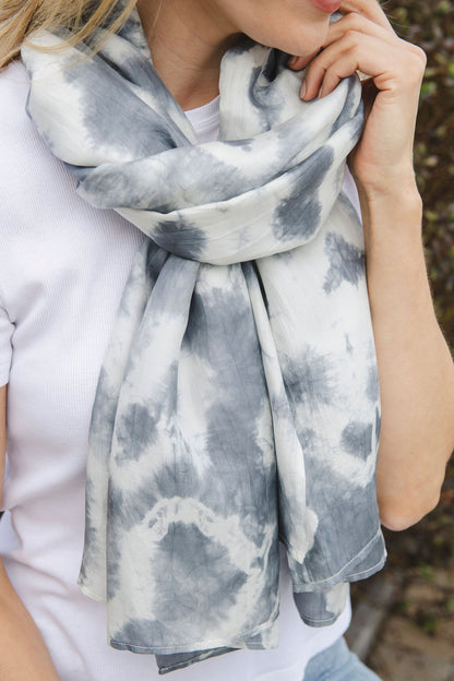 Anya Silk Scarf/Sarong Grey