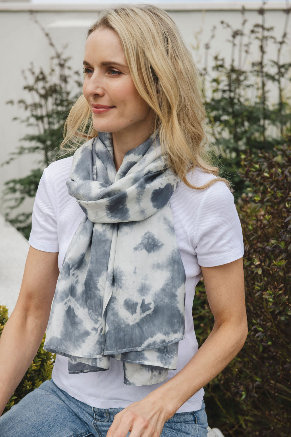 Anya Silk Scarf/Sarong Grey