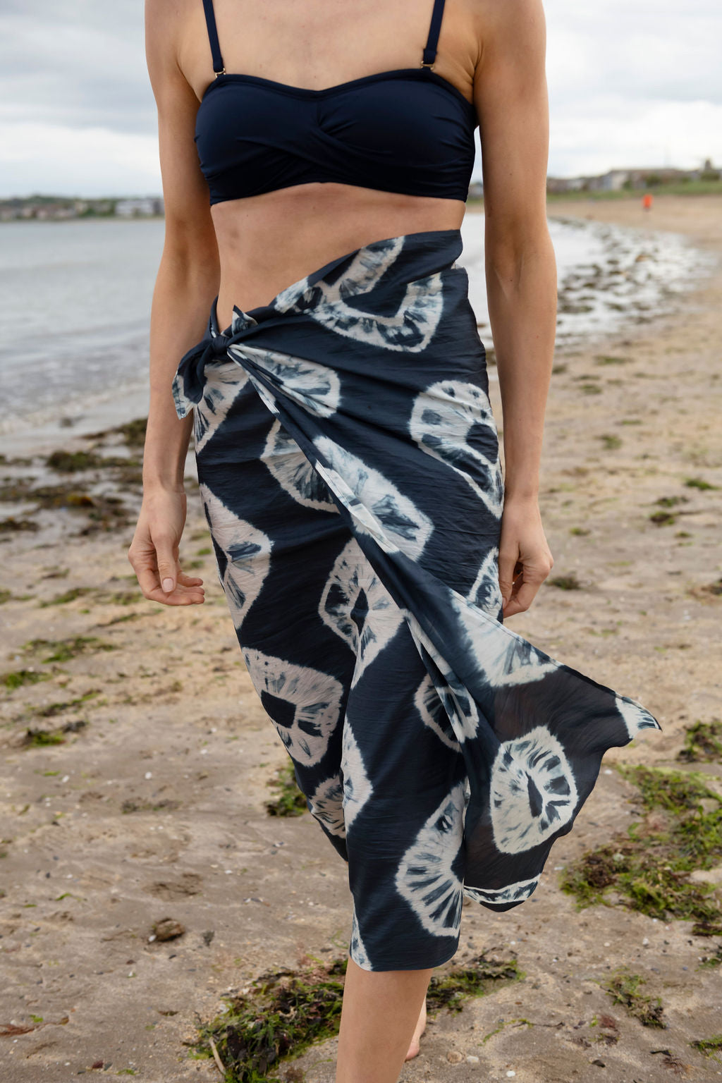 Anya Silk Scarf/Sarong Navy