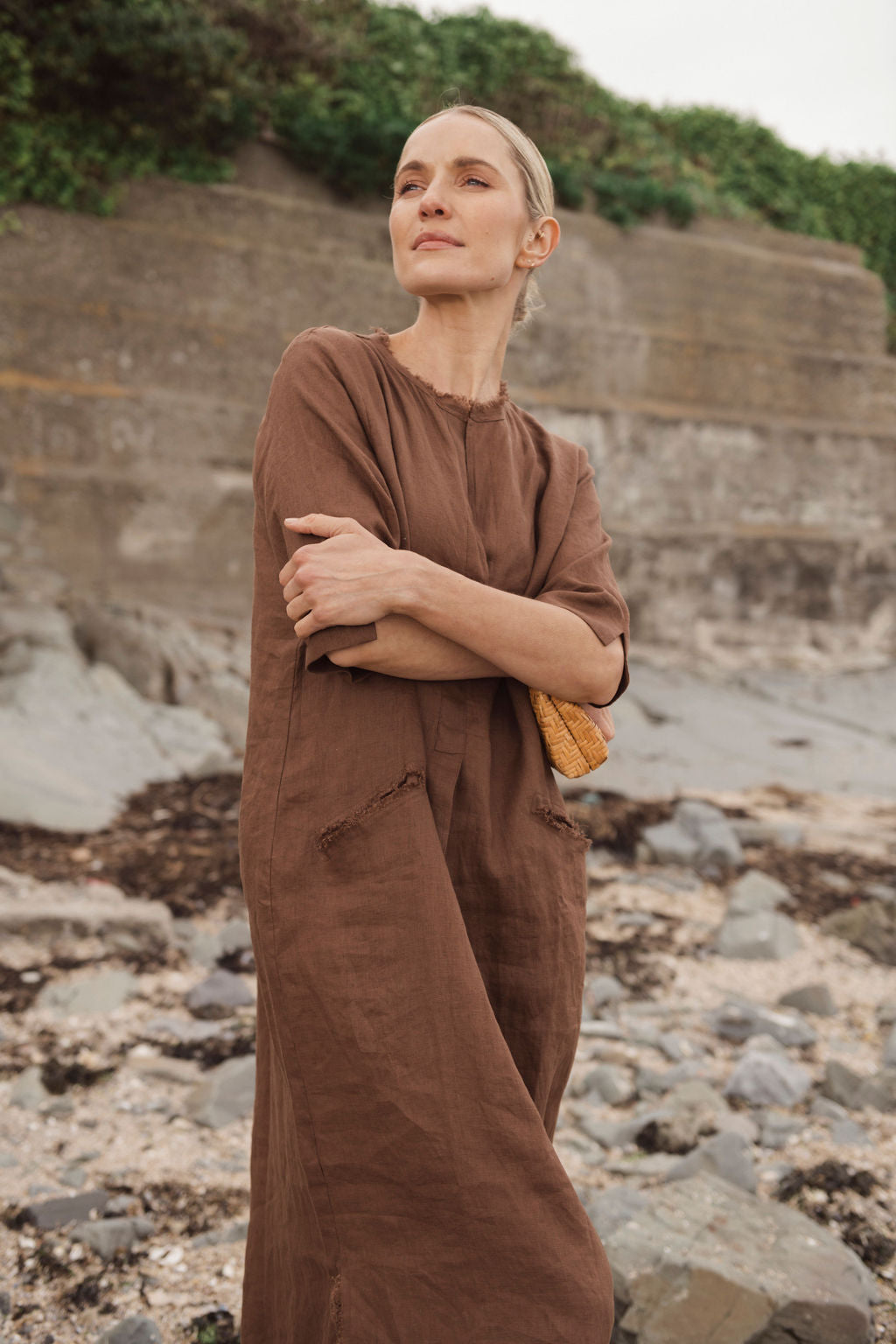 Pippa Linen Dress Brown